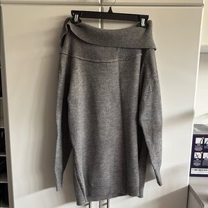 Gray Off-Shoulder Sweater